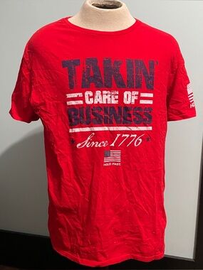 Hold Fast 'TAKIN' CARE OF BUSINESS Since 1776' with an American flag t-shirt XL